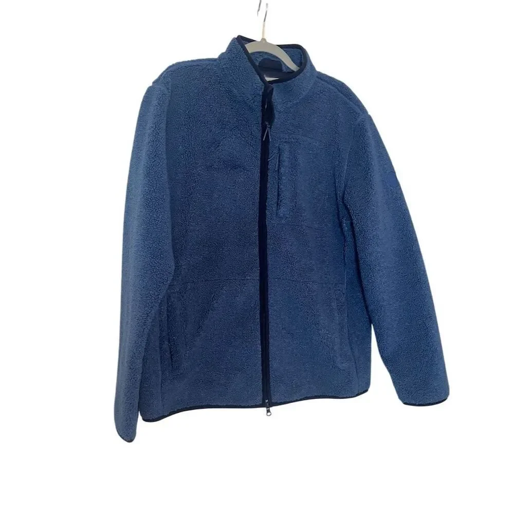 NWOT VINEYARD VINES SHERPA FLEECE BLUE MENS ZIP UP JACKET WOMENS SIZE‎ LARGE